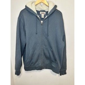 L.L. Bean Katahdin Iron Works Stone Blue Full Zip Hoodie Size L